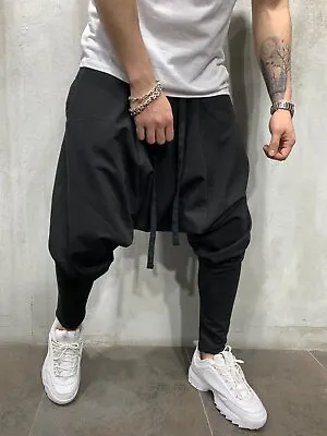 Mens Casual Sport Long Pants Jogger Cotton Harem Pants Sport Hip Hop Trousers • $27.99