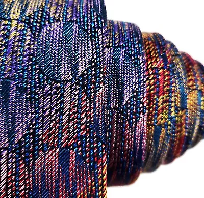 MISSONI Rainbow Striped Woven Tie 3.5  Silk 59L VTG • $35
