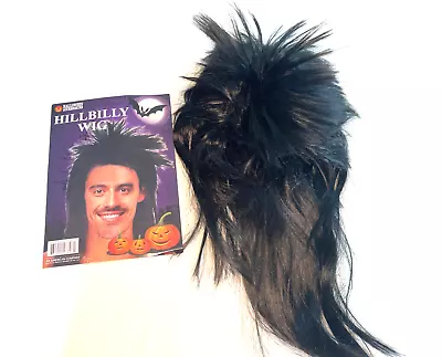 $11.95 • Buy Redneck Hillbilly Mullet Joe Dirt White Trash Men's WIG Black Halloween Costume
