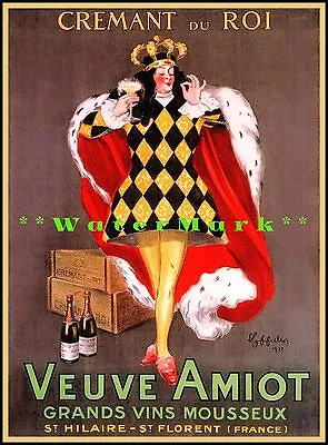 Champagne Crémant Du Roy 1922 French Wine Advertising Vintage Poster Print Art • $21.58