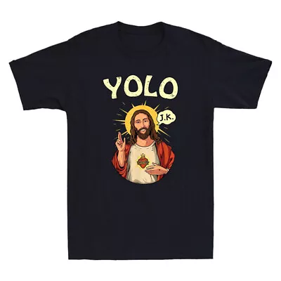 Jesus Christ YOLO JK Humor Meme Funny Christian Easter Gift Retro Men's T-Shirt • £15.99