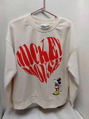 Disney  Mickey Mouse Graphic Crew Neck Sweatshirt Womens Large NEW W/TAGS • $16.95