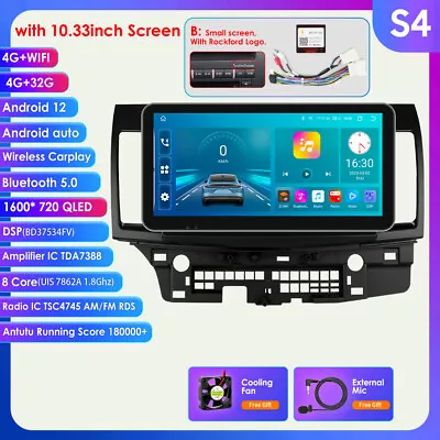 10.33  Car GPS Stereo Radio For Mitsubishi Lancer CJ Rockford Android Nav 4+32GB • $229.99