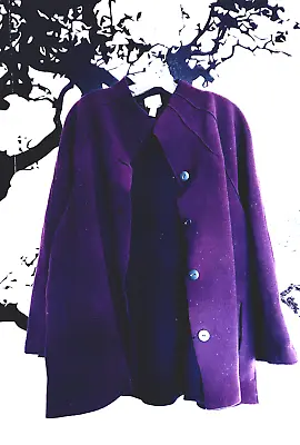 Maralyce Ferree Maine Women's Eggplant Purple Fleece Jacket • $49