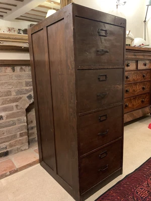 £235 • Buy Antique Pine Filing Cabinet, 1944- Wjb Halls Ltd.