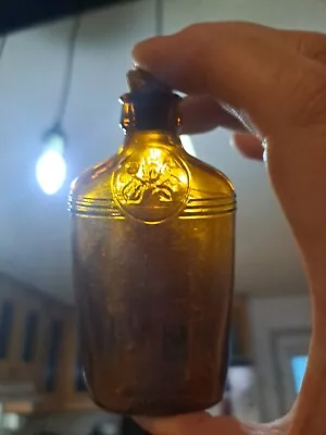 Antique Amber 1/10 Pint Medicine Or Whiskey Bottle • $16.50