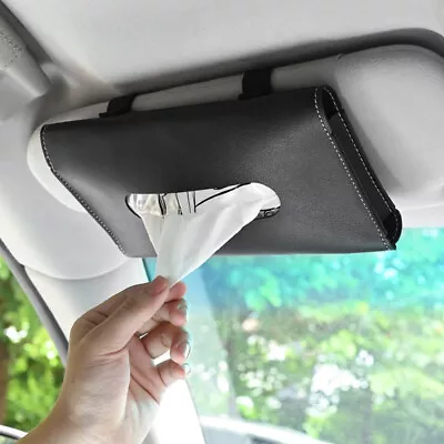 Car Vehicle Accessories Sun Visor Tissue Box Paper Towel Case Napkin Holder • £4.72