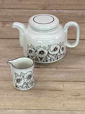 Hornsea Lancaster Cornrose Pottery Tea Pot And Milk Jug  Vintage • £22