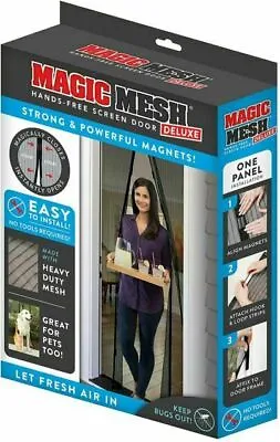 Magic Mesh Deluxe Hands Free Magnetic Screen Door 83  X 39  Black • $14.99