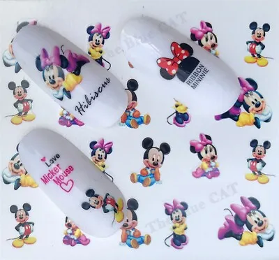 Nail Art Stickers Water Decals Transfer  Disney Minnie Mouse & Mickey Mouse  • £1.75