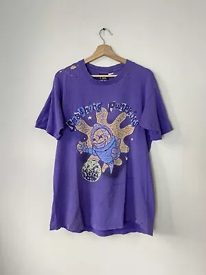 Vintage Smashing Pumpkins Space Boy 1992 Rock Band Art Purple Tee Shirt - Large • $325