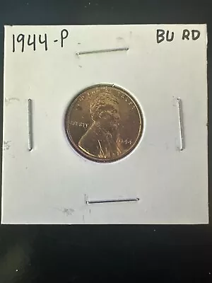 1944-P   Lincoln  Wheat Cent BU Red RD Not Gem But A Nice US Coin - 80 Years Old • $4