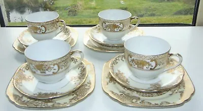 Noritake Fine China Close Mismatched Floral And Gilt Trios  Cups Saucers Plates • £12