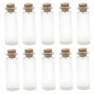 £2.99 • Buy Small Glass Bottles With Cork Stopper | Pendant | Vial | Cute Mini Jars (1 ML)