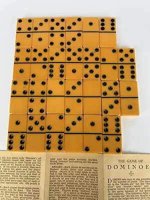 Vintage Bakelite Butterscotch Domino Dominoes 26 Pieces • $30