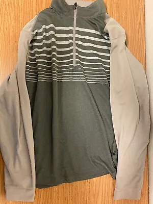 Ping Top Mens Large Gray Striped  1/4 Zip Golf Pullover Shirt Sensor Cool • $14.99