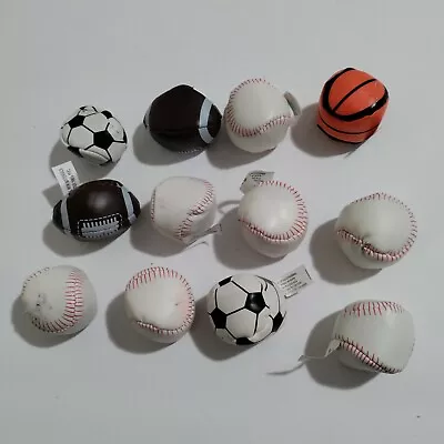 Hacky Sack Lot Of 12 Sports Football Basketball Soccer Baseball Sports Ball • $6.39