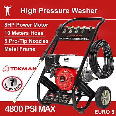 TDKMAN Petrol High Pressure Washer Water Pump Cleaner 4800PSI Gurney Car Hose • $489