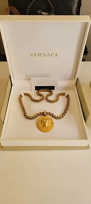 Vintage Versace Medusa Necklace Gold Tone  • $699.99