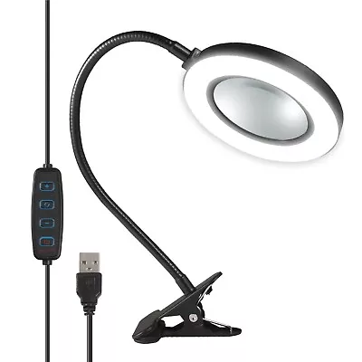 10X Magnifying Glass Gooseneck Desk Lamp With Clamp For Table Top 72 LED Lights • $29.99