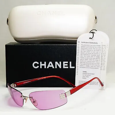 Chanel Sunglasses 2005 Vintage Rimless Magenta Pink Red 4018 C.147/76 070224 • $265.77