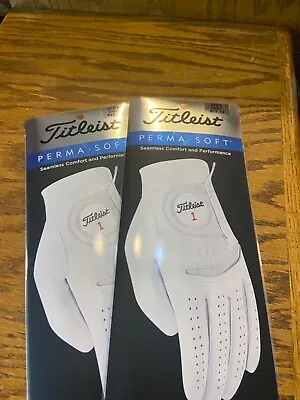 2 New Titleist Perma Soft Mens Golf Glove Size Medium-Large Cadet • $32