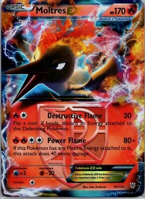 2012 Moltres EX Basic Pokémon TCG 14/135 HP170 Standard Card Holo Nintendo • $6.30