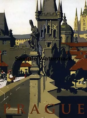 PRAGUE Czech Republic Tourism Travel Europe Fine Vintage Poster Repro FREE S/H • $17.90