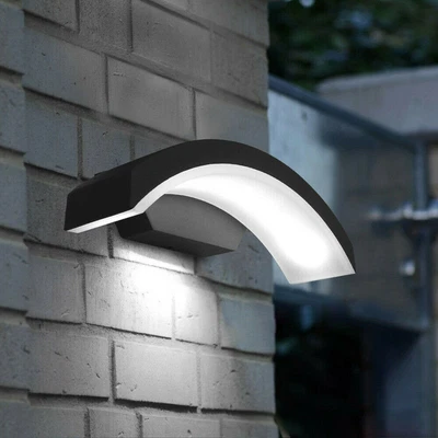 £23.55 • Buy Modern Curved Outdoor 18W LED Wall Light PIR Motion Sensor Lamp Garden Porch
