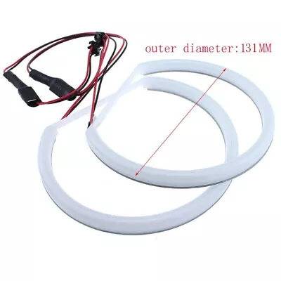 2X131MM White Cotton LED Angel Eyes Halo Rings Daytime Running Light For BMW E46 • $25