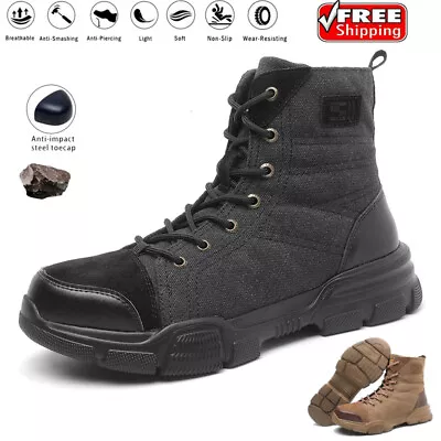 Indestructible Work Boots Mesh Safety Boots Men Anti-smash Round Toe Boot Size10 • $47.33