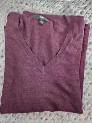 Mossimo Ladies'  Sweater V Neck Lightweight  Sz M New Nwot Burgundy • $14.99