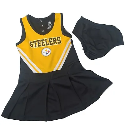 $12.98 • Buy Pittsburgh Steelers NFL Toddler 3T Cheerleader Dress Set Black NFL Team Apparel
