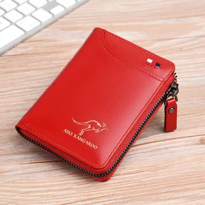 Men's Leather Wallet Credit Card ID Holder Zipper Pocket Purse RFID Waterproof • $10.09