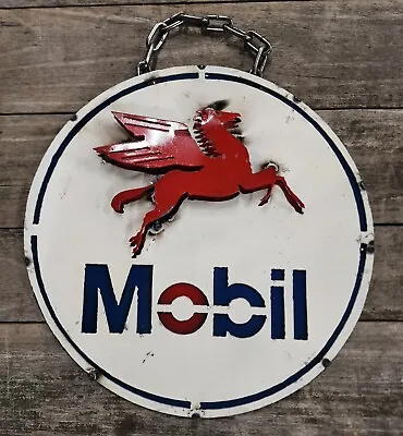 Metal MOBIL Sign Garage Man Cave Home Decor Recycled Gas Oil PEGASUS • $18