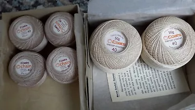 2 X 50g Balls Coats Mercer Crochet Cotton -  40  Colour 609 4 X 20g Balls 610 • £7.50