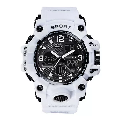 Mens Waterproof Watch Sport Military Analog Quartz Digital Wrist Watches • £7.89