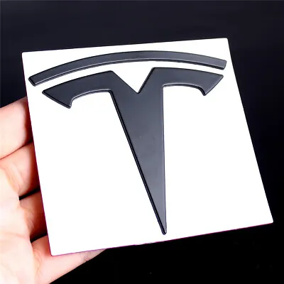 Matte Black T Symbol Car Front Hood Emblem Nameplate For Tesla Model 3 Model Y S • $14.23