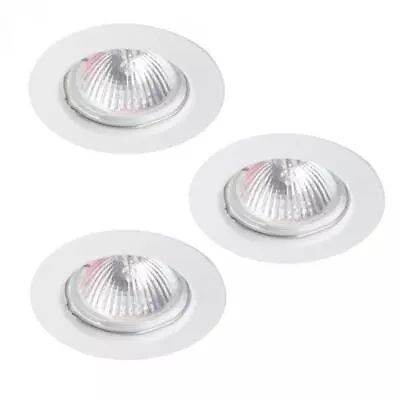 Litecraft Recessed Downlights GU5.3 Fixed Spotlight In White - 3 Pack Clearance  • £16