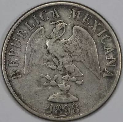 1898 Cn M Mexico 20 Centavos • $35