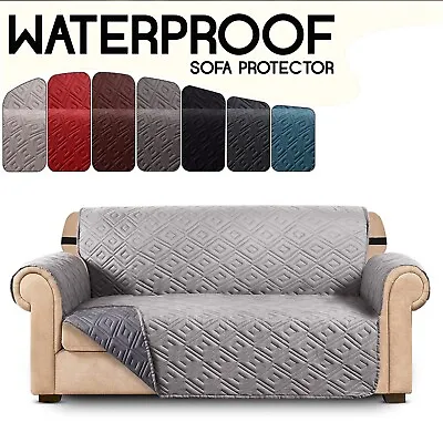 Sofa Slip Covers Reversible Waterproof Quilted Throws Pet Protector Couch Cover • £12.99