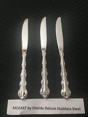 3 Pieces Of Mozart By Oneida Deluxe Stainless Steel Dinner Knife Free Shipping • $12.99