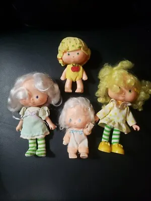 4 Vintage Strawberry Shortcake Angel Cake Lemon Apricot Apple Dumplin Kenner 80s • $19.99