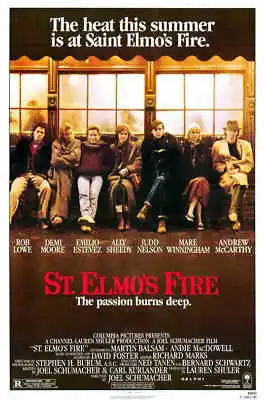 395921 ST ELMOS FIRE Movie Rob Lowe Demi Moore WALL PRINT POSTER US • $13.95