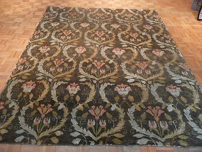 $2393.10 • Buy 8 X 10 Hand Knotted Transitional Brown William Morris Oushak Oriental Rug G105