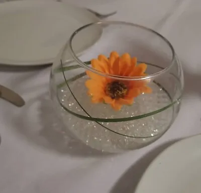 Wedding Table Centrepieces With Thick Glass Fish Bowl • £5