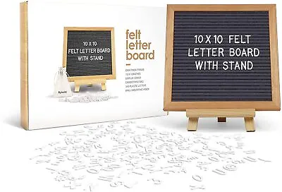 Flybold Felt Letter Board Announcement Adjustable Tripod Stand Grey 10x10 Inch • $12.88