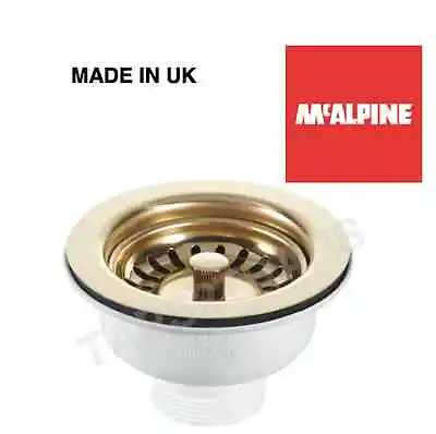 £32.25 • Buy Mcalpine Kitchen Sink Tap Basket Strainer Waste Gold Effect Top Set Bswpvd   