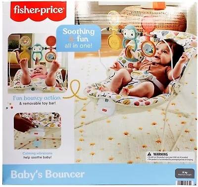 Fisher-Price Baby Bouncer Infant Seat Soothing Calming Vibration Animal Friends • $98.10