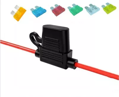 12V 6 Fuses In Line Standard Blade Car Fuse Holder Motorcycle Automotive AWG • £2.45